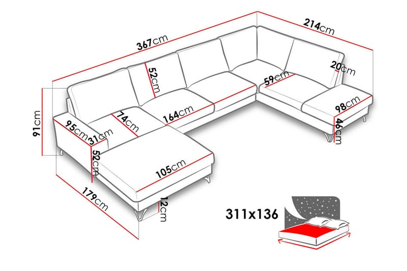 FLAVIO 4-sits Bäddsoffa - Grön - Hörnbäddsoffa - Bäddsoffor