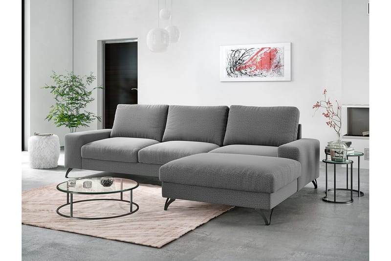FLAVIO Divanbäddsoffa 292x141x91 cm - Grå - Möbler - Vardagsrum - Bäddsoffor