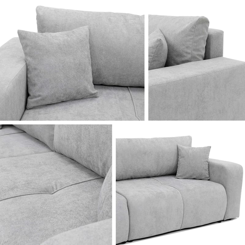 Flo 3-sits Kubisk Bäddsoffa med Förvaring i Bouclé - Vit - Möbler - Vardagsrum - Bäddsoffor