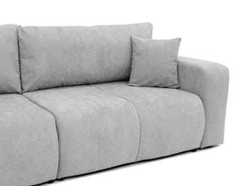 Flo 3-sits Kubisk Bäddsoffa med Förvaring i Bouclé - Vit - Möbler - Vardagsrum - Bäddsoffor