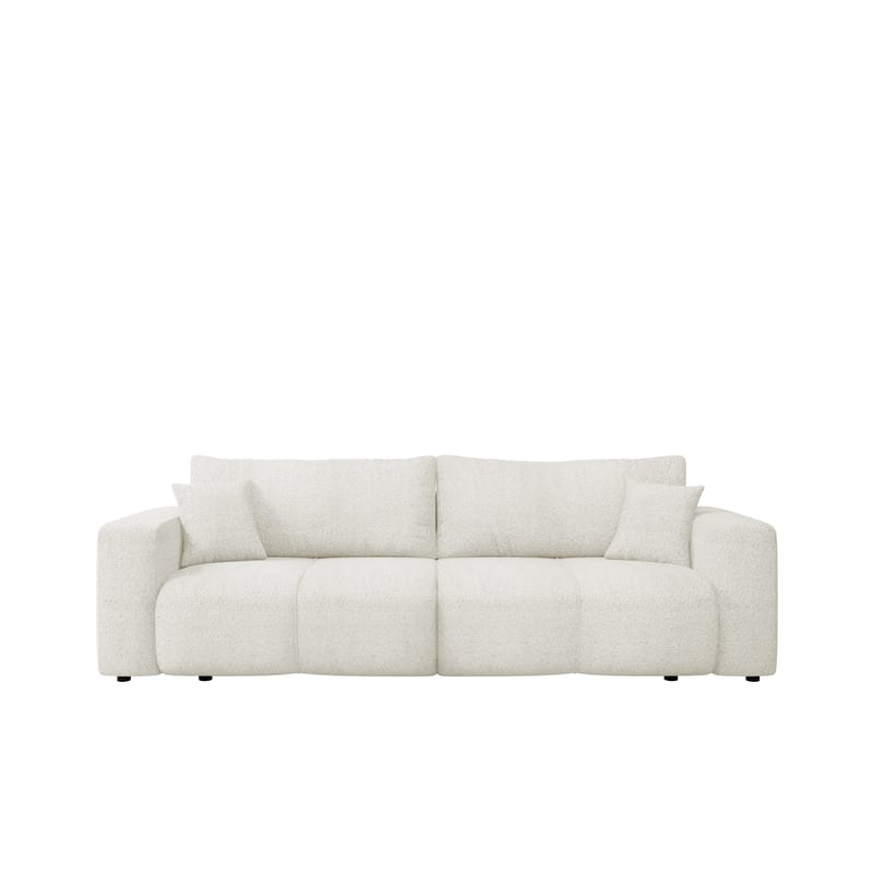 Flo 3-sits Kubisk Bäddsoffa med Förvaring i Bouclé, Vit
