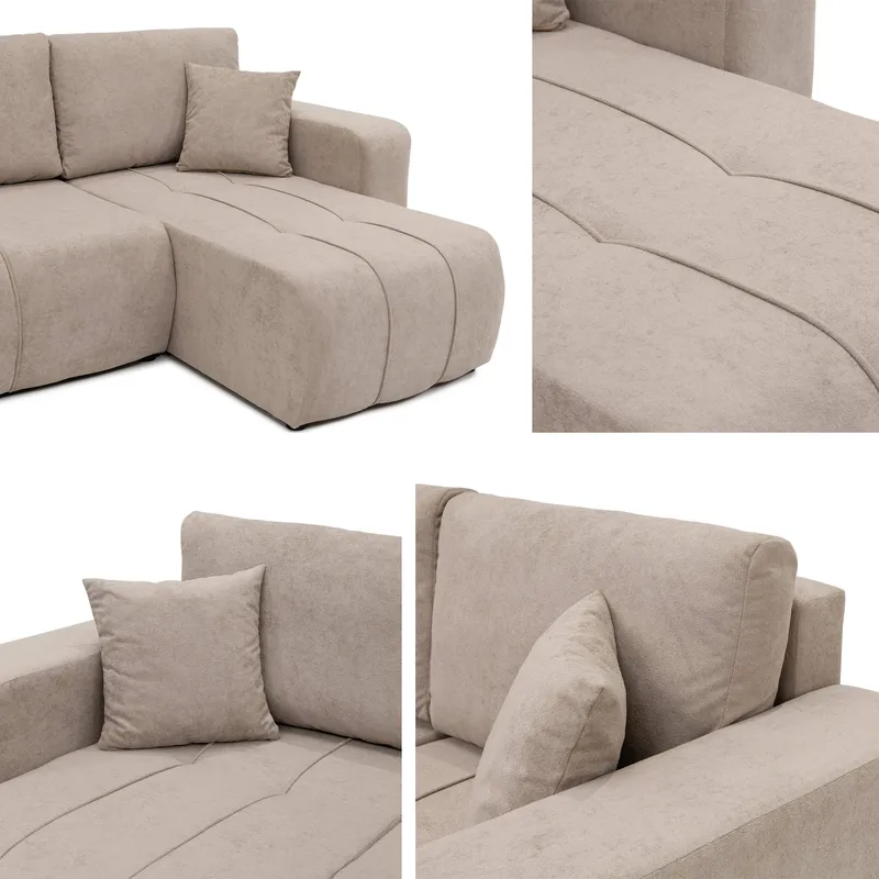 Flo Bäddsoffa Dubbeldivan 4-sits - Beige - Möbler - Vardagsrum - Bäddsoffor - U bäddsoffa