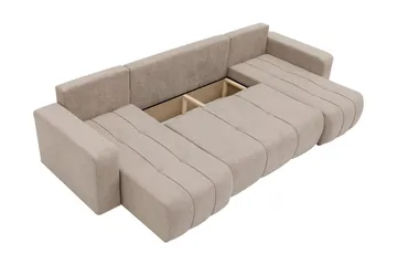 Flo Bäddsoffa Dubbeldivan 4-sits - Grå - Möbler - Vardagsrum - Bäddsoffor - U bäddsoffa