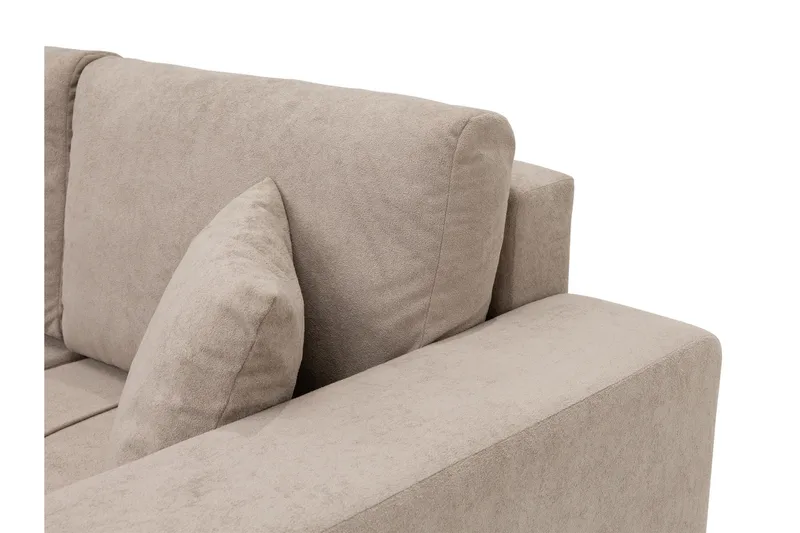Flo Bäddsoffa Dubbeldivan 4-sits i Plysch - Beige - Möbler - Vardagsrum - Bäddsoffor - U bäddsoffa