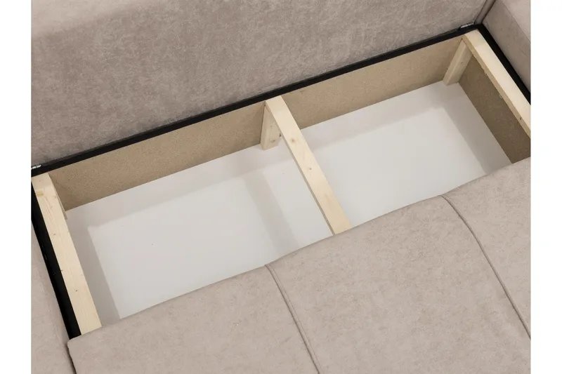 Flo Bäddsoffa Dubbeldivan 4-sits i Plysch - Beige - Möbler - Vardagsrum - Bäddsoffor - U bäddsoffa