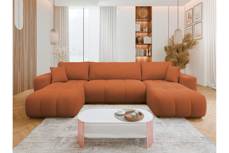 Flo Bäddsoffa Dubbeldivan 4-sits - Orange - Möbler - Vardagsrum - Bäddsoffor - U bäddsoffa