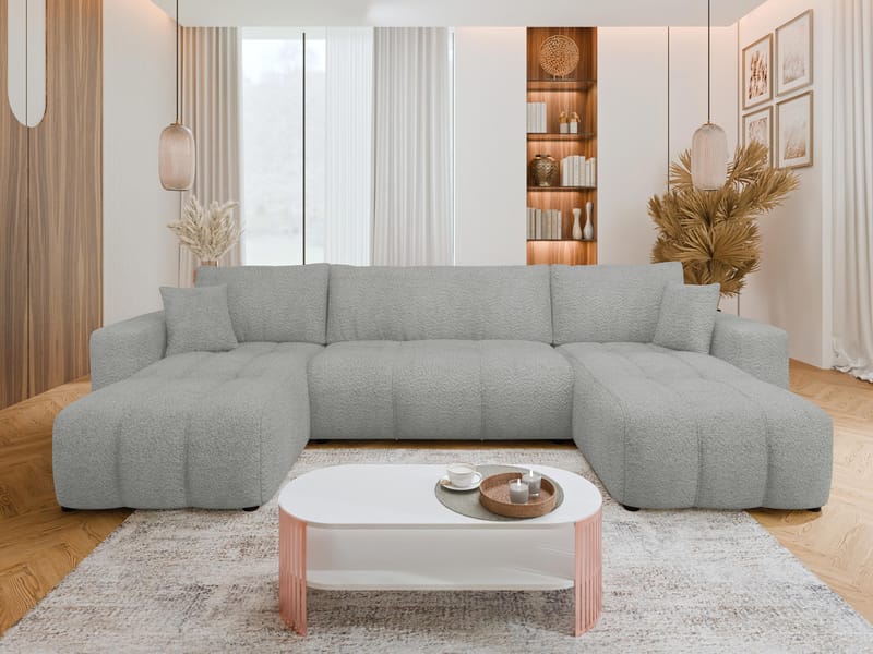 Flo Bäddsoffa Dubbeldivan 4-sits - Vit - Möbler - Vardagsrum - Bäddsoffor - U bäddsoffa