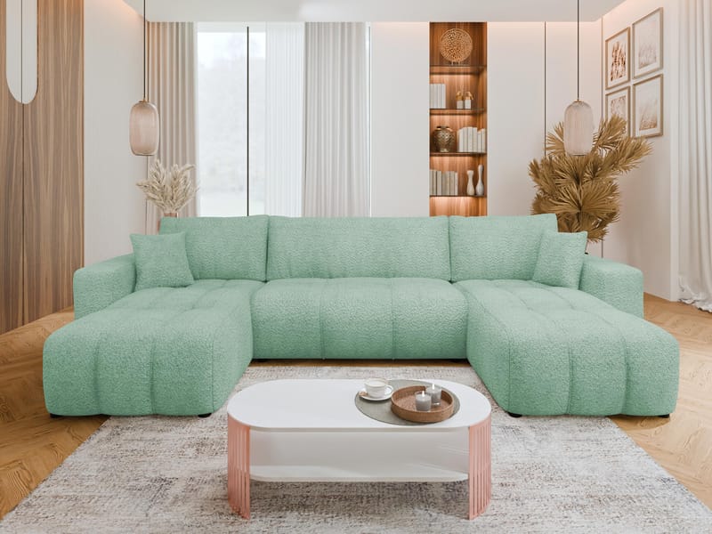 Flo Bäddsoffa Dubbeldivan 4-sits - Vit - Möbler - Vardagsrum - Bäddsoffor - U bäddsoffa