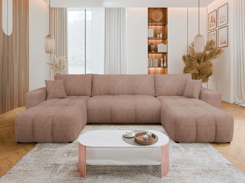 Flo Bäddsoffa Dubbeldivan 4-sits - Vit - Möbler - Vardagsrum - Bäddsoffor - U bäddsoffa