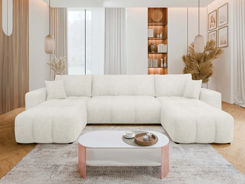 Flo Bäddsoffa Dubbeldivan 4-sits - Vit - Möbler - Vardagsrum - Bäddsoffor - U bäddsoffa