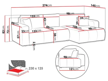 Flo Bäddsoffa med Divan 3-sits - Brun - Möbler - Vardagsrum - Bäddsoffor