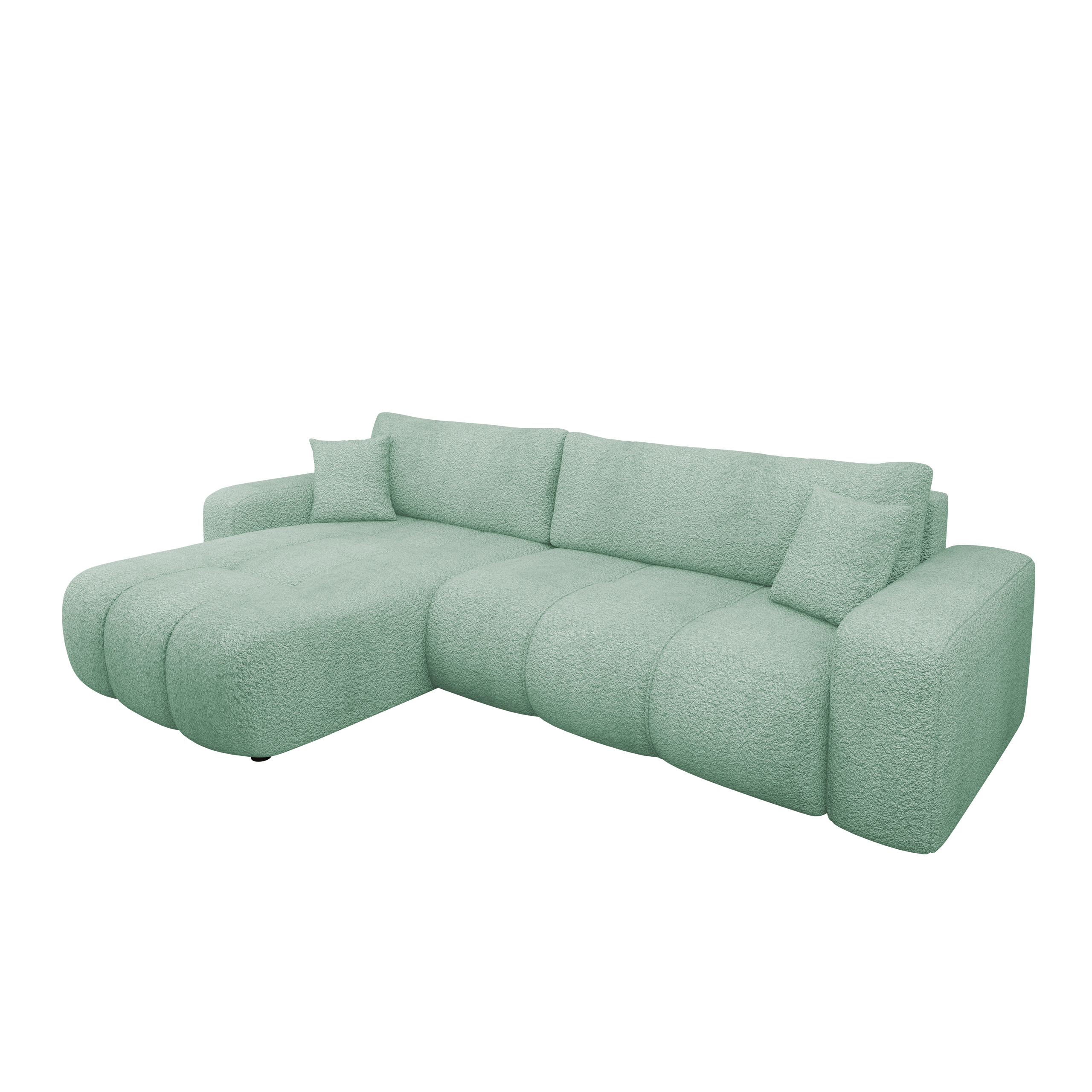 flo bäddsoffa med divan 3-sits - grön