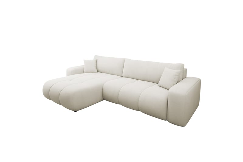 Flo Bäddsoffa med Divan 3-sits i Plysch - Vit - Möbler - Vardagsrum - Bäddsoffor