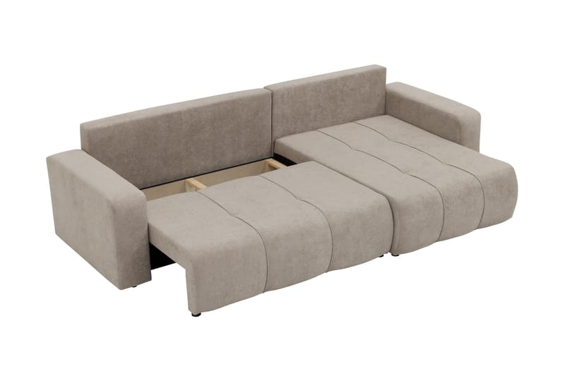 Flo Bäddsoffa med Divan 3-sits i Plysch - Gul - Möbler - Vardagsrum - Bäddsoffor