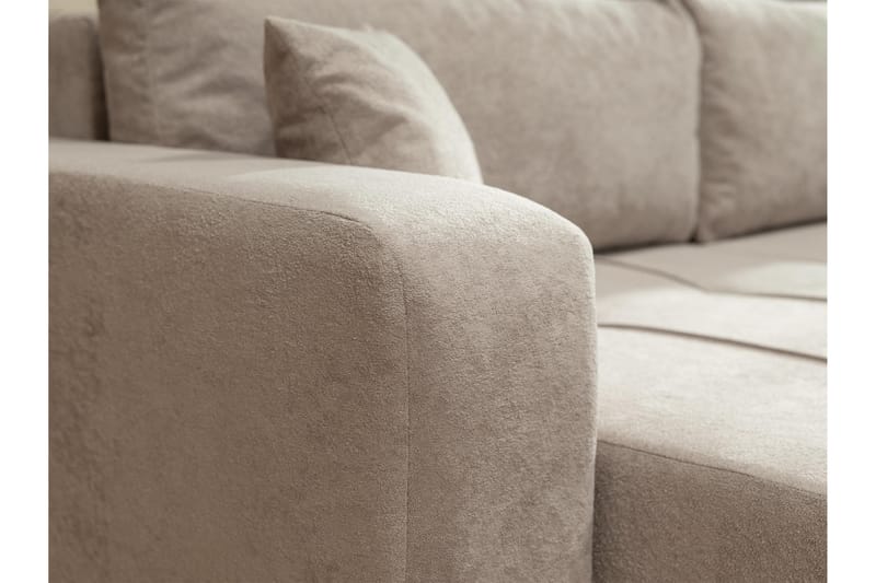 Flo Bäddsoffa med Divan 3-sits i Plysch - Gul - Möbler - Vardagsrum - Bäddsoffor