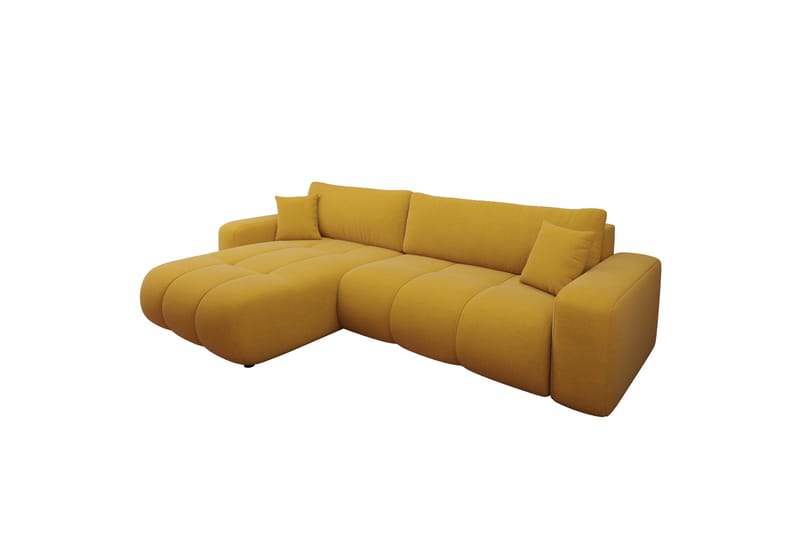 Flo Bäddsoffa med Divan 3-sits i Plysch - Gul - Möbler - Vardagsrum - Bäddsoffor