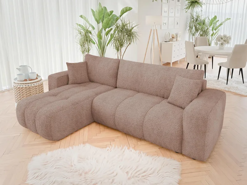 Flo Bäddsoffa med Divan 3-sits - Rosa - Möbler - Vardagsrum - Bäddsoffor