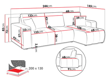 Flo Bäddsoffa med Divan 3-sits - Vit - Möbler - Vardagsrum - Bäddsoffor