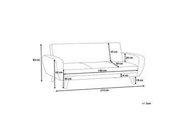 Florli Bäddsoffa 214 cm - Svart - Möbler - Vardagsrum - Bäddsoffor