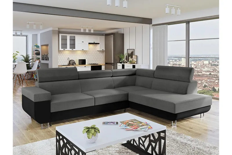 Fonti 3-sits Bäddsoffa Vänster - Grå - Möbler - Vardagsrum - Bäddsoffor