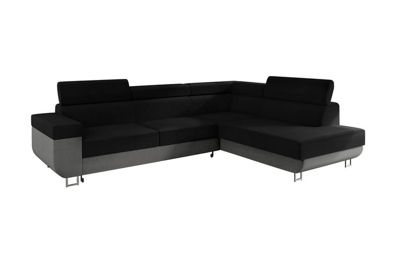 Fonti Bäddsoffa m. Schäslong 3-sits L-formad - Grå - Möbler - Vardagsrum - Bäddsoffor