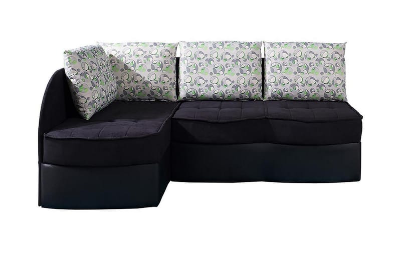 FRESTELSENS Bäddsoffa 203x143x79 cm - Svart/Röd/Vit - Bäddsoffor