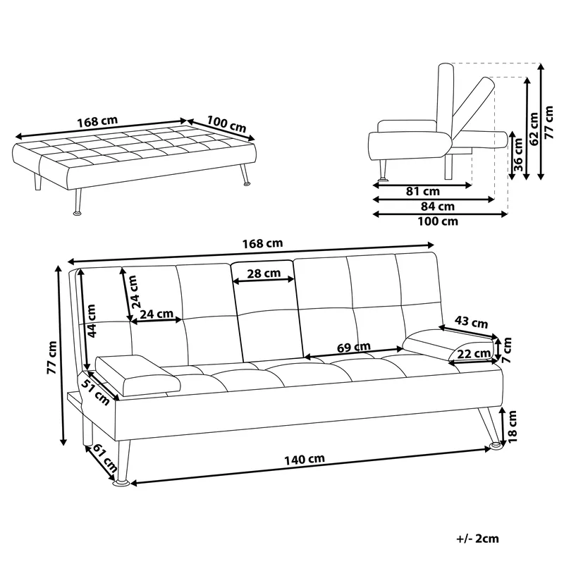 3-sits soffa Roxen - Ljusgrå - Möbler - Vardagsrum - Bäddsoffor - 3-sits bäddsoffa