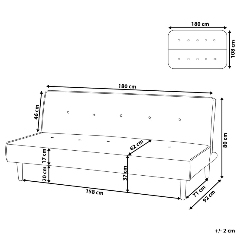 3-sits soffa Visby - Ljusgrå - Möbler - Vardagsrum - Bäddsoffor - 3-sits bäddsoffa