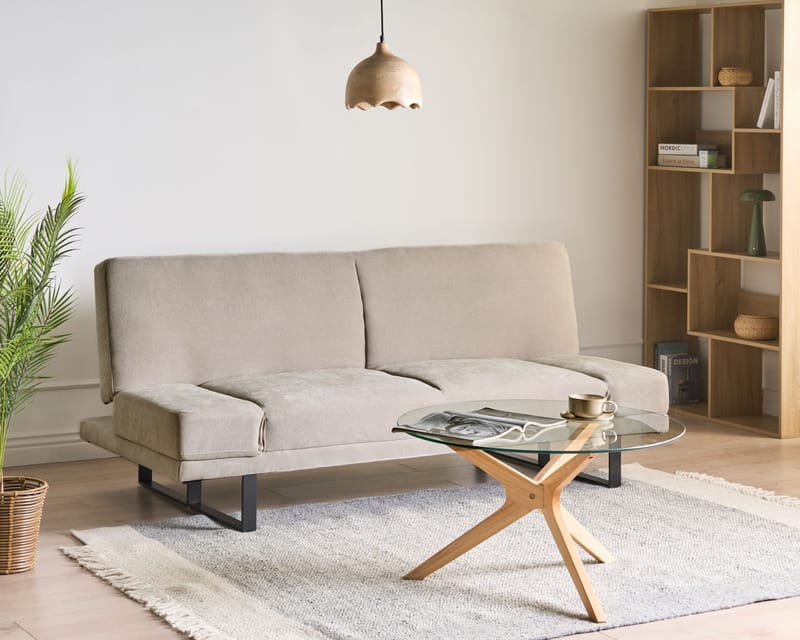 Bäddsoffa York Chenille - Ljusbeige - Möbler - Vardagsrum - Bäddsoffor - 2-sits bäddsoffa