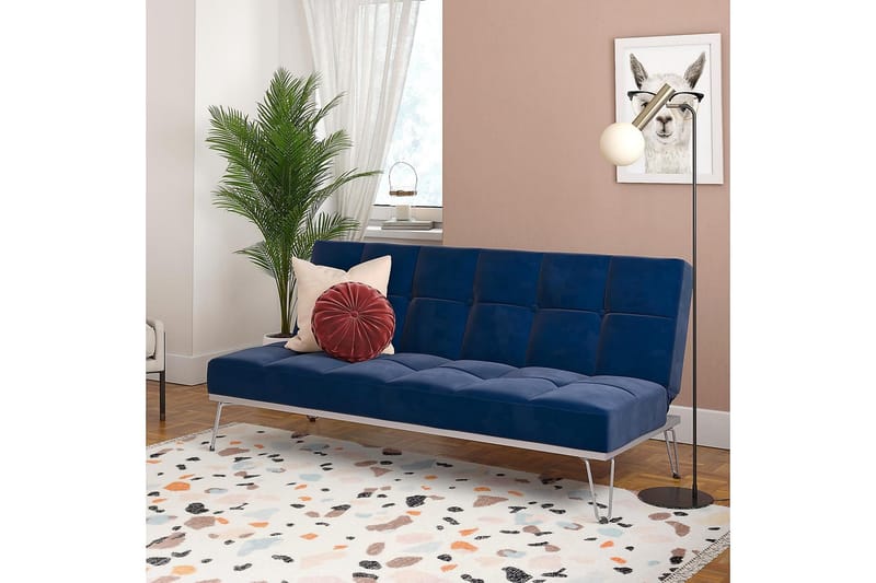 ELLE Futon Sammet/Blå - Novogratz - Möbler - Vardagsrum - Bäddsoffor - Futon - Futon soffa