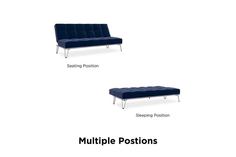 ELLE Futon Sammet/Blå - Novogratz - Möbler - Vardagsrum - Bäddsoffor - Futon - Futon soffa