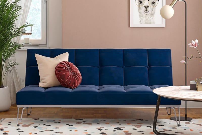 ELLE Futon Sammet/Blå - Novogratz - Möbler - Vardagsrum - Bäddsoffor - Futon - Futon soffa