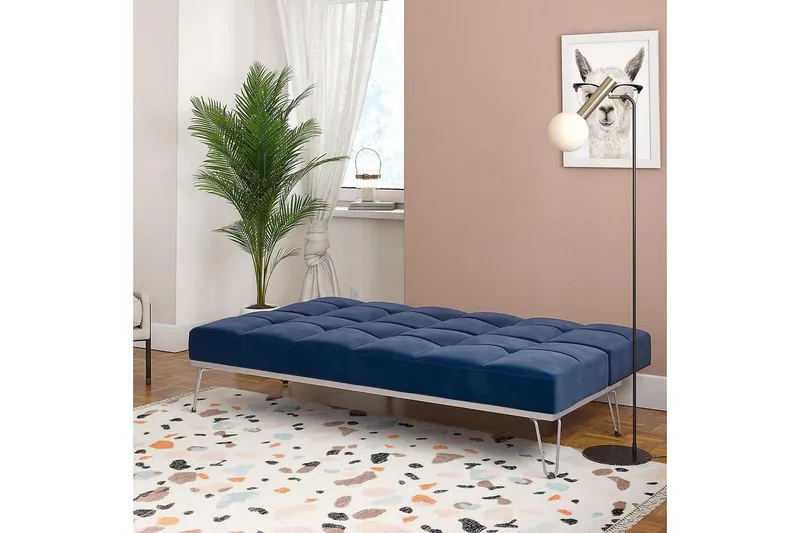 Elle Futon Sammet/Blå - Novogratz - Möbler - Vardagsrum - Bäddsoffor - Futon - Futon soffa