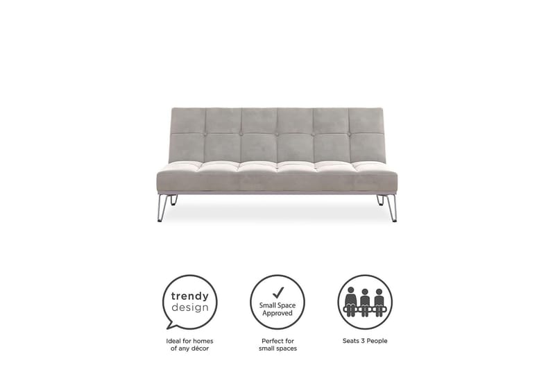 ELLE Futon Sammet/Grå - Novogratz - Möbler - Vardagsrum - Bäddsoffor - Futon - Futon soffa