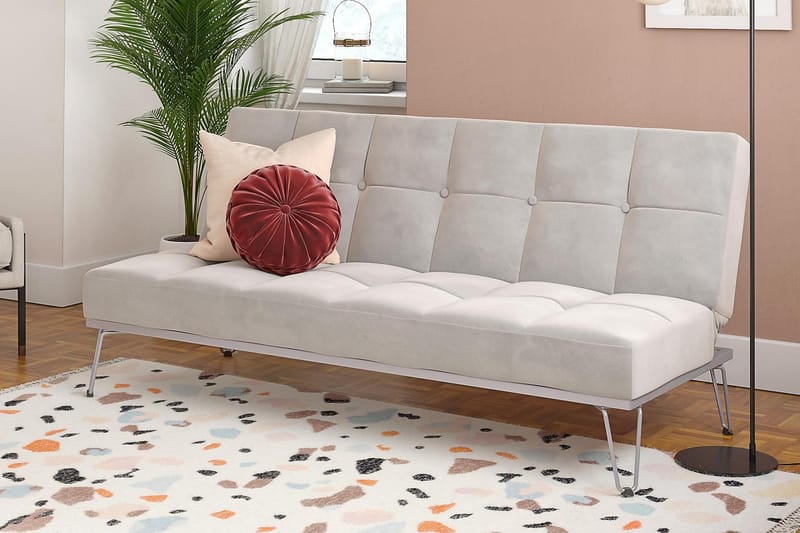 ELLE Futon Sammet/Grå - Novogratz - Möbler - Vardagsrum - Bäddsoffor - Futon - Futon soffa