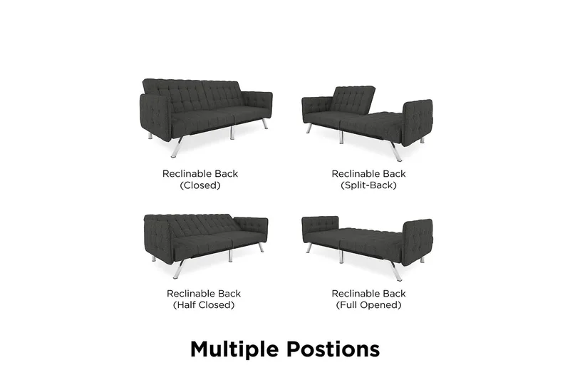 Emily Futon Linnegrå - Dorel Home - Möbler - Vardagsrum - Bäddsoffor - Futon - Futon soffa