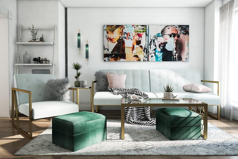 Lexington Futon Teal - CosmoLiving - Möbler - Vardagsrum - Bäddsoffor - Futon - Futon soffa