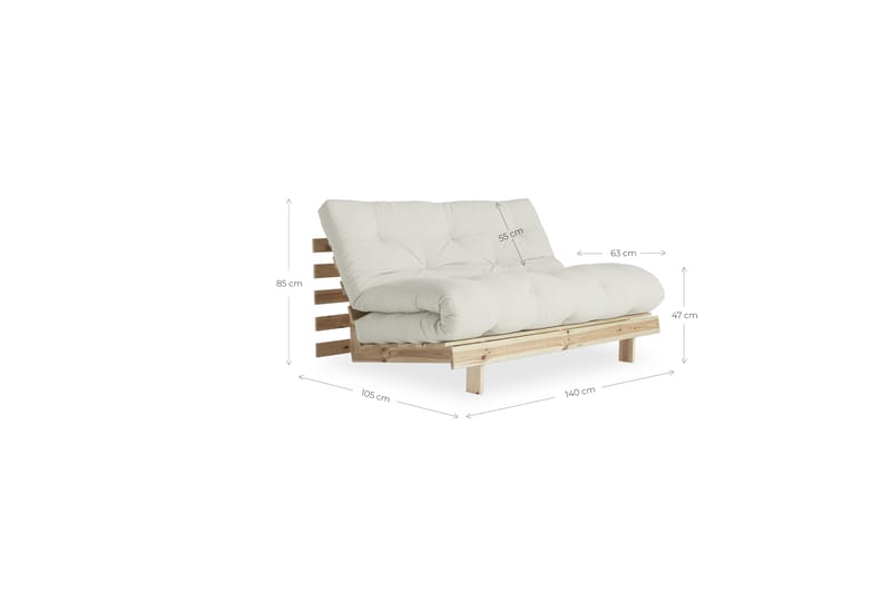 ROOTS RAW Bäddsoffa Grå/Trä/Natur - Karup Design - Futon soffa