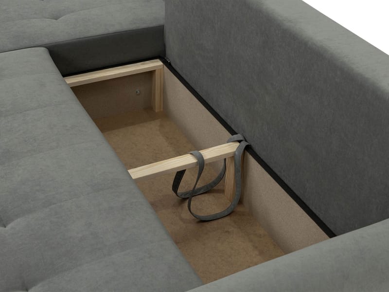 Fynrican 3-sits Bäddsoffa med divan - grå - Möbler - Vardagsrum - Bäddsoffor - Hörnbäddsoffa