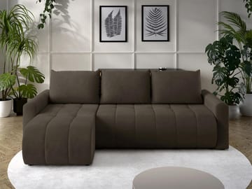 Fynrican 3-sits Bäddsoffa med divan - Polo 877 (mörkbrun) - Möbler - Vardagsrum - Bäddsoffor