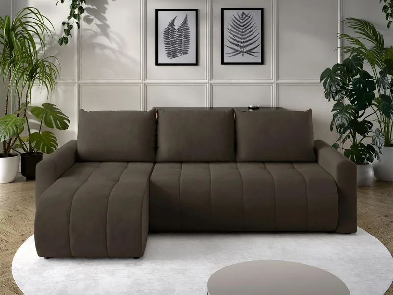 Fynrican 3-sits Bäddsoffa med divan - Polo 877 (mörkbrun) - Möbler - Vardagsrum - Bäddsoffor