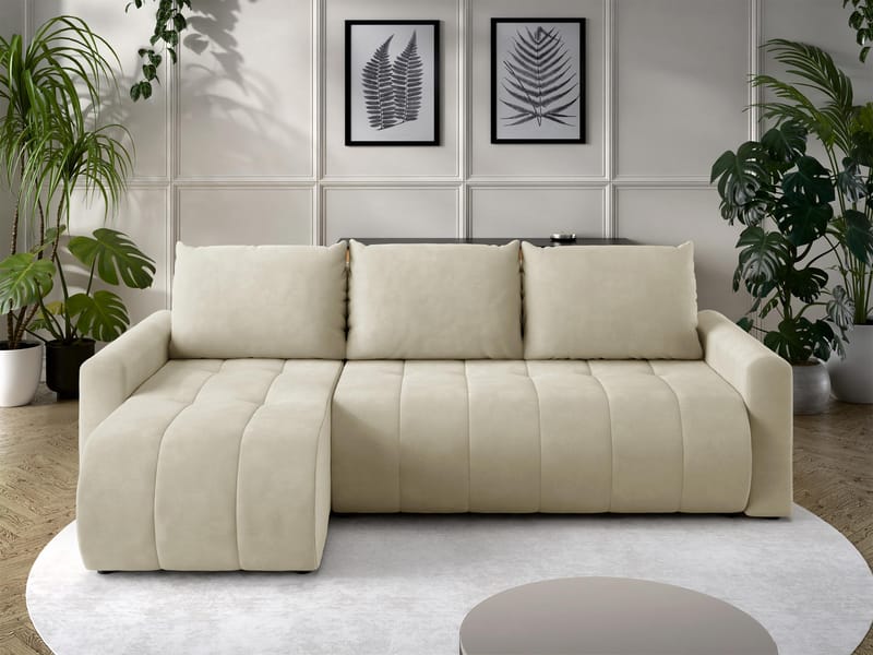 Fynrican 3-sits Bäddsoffa med divan - Polo 872 (beige) - Möbler - Vardagsrum - Bäddsoffor - Hörnbäddsoffa