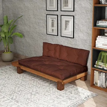 Fynros 2-sits Bäddsoffa - Mörkröd/Natur - Möbler - Vardagsrum - Bäddsoffor
