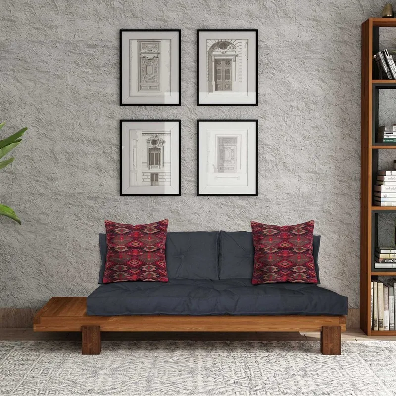 Fynros 2-sits Bäddsoffa - Natur/Marinblå - Möbler - Vardagsrum - Bäddsoffor