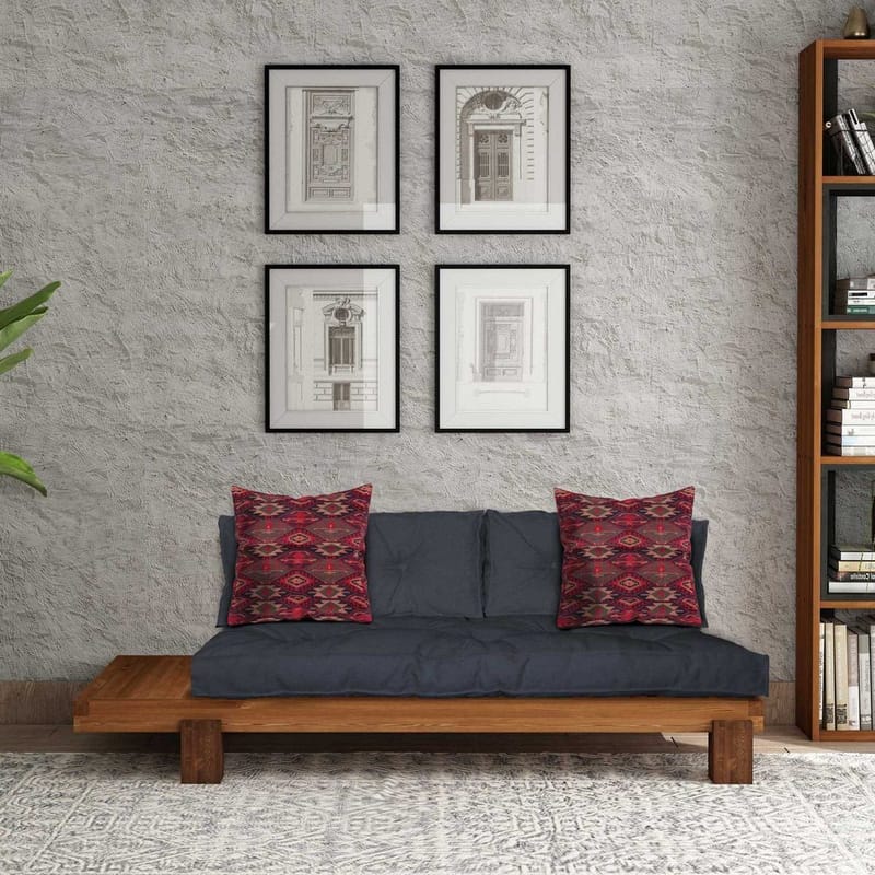 Fynros 2-sits Bäddsoffa - Natur/Marinblå - Möbler - Vardagsrum - Bäddsoffor