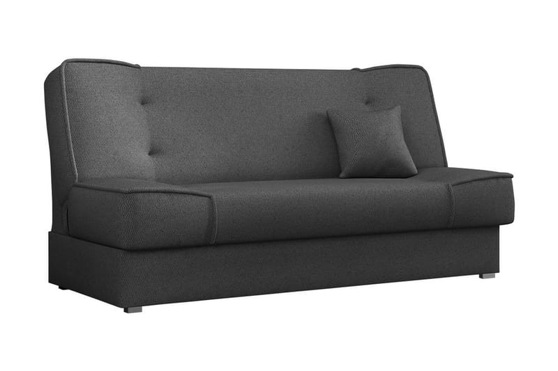 Gabi 4-sits Längsbäddad Bäddsoffa 175x80x80 cm med Förvaring i Tyg, Svart