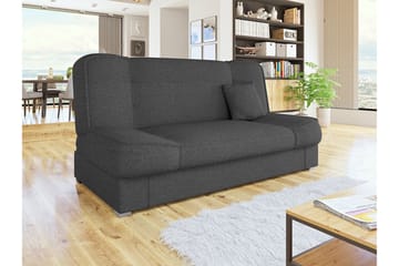 Gabi 4-sits Längsbäddad Bäddsoffa 175x80x80 cm med Förvaring i Tyg - Svart - Möbler - Vardagsrum - Bäddsoffor - 4-sits bäddsoffa