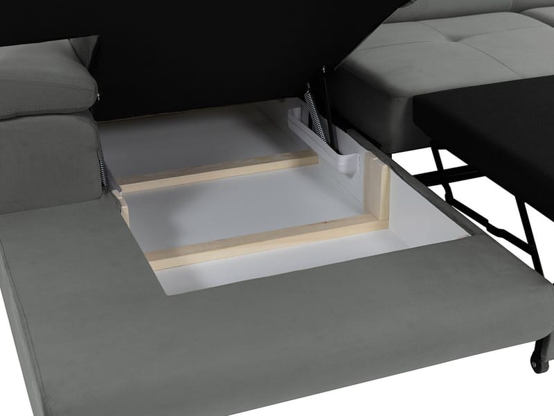 Gabina 3-sits Bäddsoffa med divan - grå - Möbler - Vardagsrum - Bäddsoffor - Hörnbäddsoffa