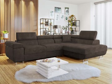 Gabina 4-sits Bäddsoffa med schäslong - brun - Möbler - Vardagsrum - Bäddsoffor