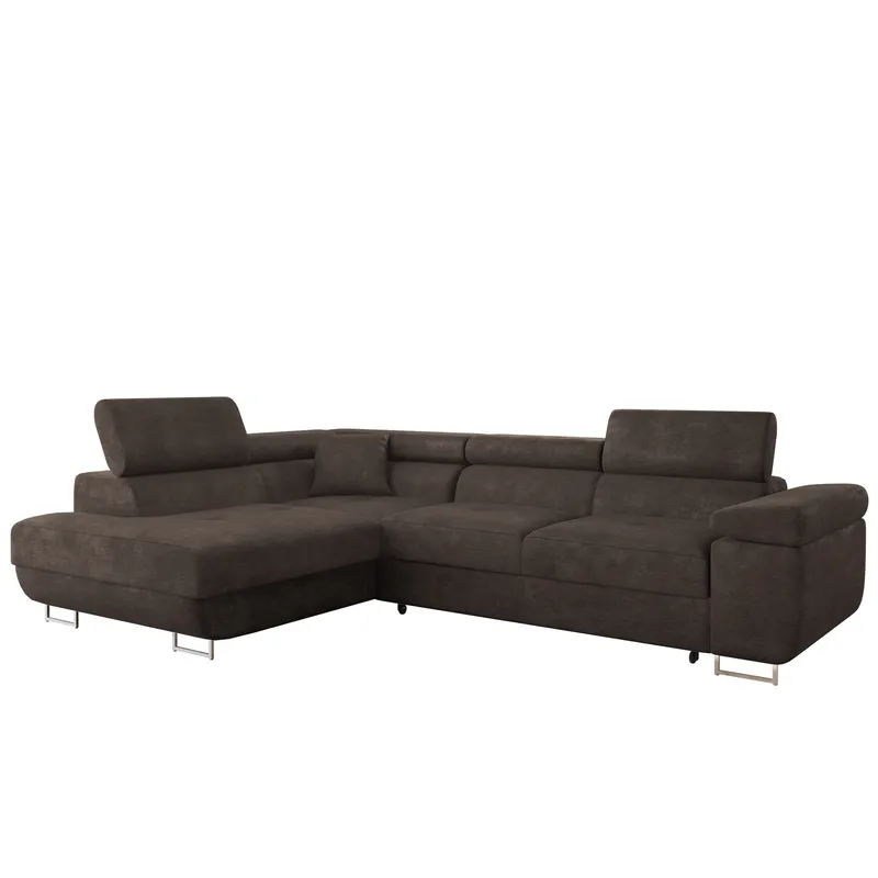Gabina 4-sits Bäddsoffa med schäslong - brun - Möbler - Vardagsrum - Bäddsoffor - Hörnbäddsoffa